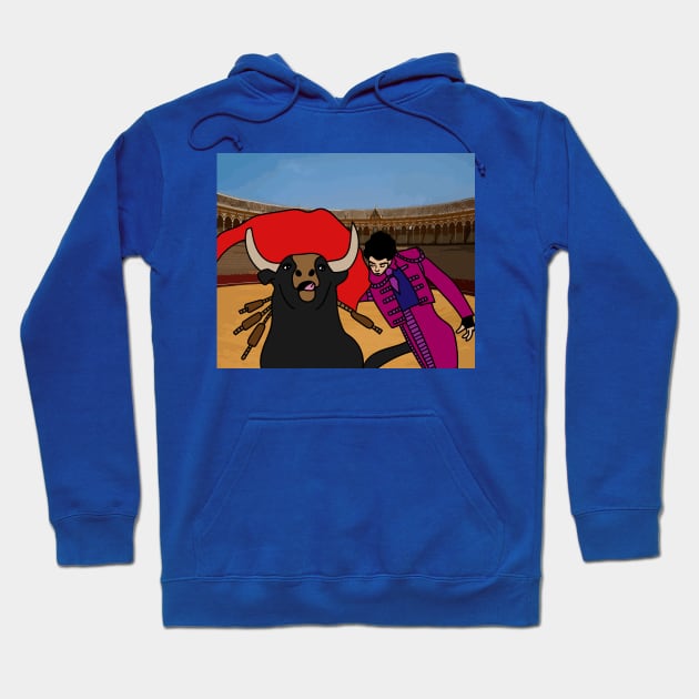 Arena Bullfight Torero Bull Hoodie by flofin